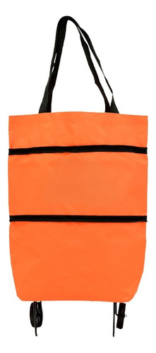 Carrito Plegable Compras Bolsa Ruedas 25L Multifuncional Color Naranja Ele-Gate