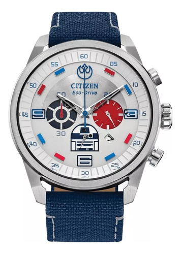 Citizen Star Wars R2 D2 Cronografo Ca4219-03w ..... Dcmstore Color de la correa Azul Color del bisel Plata Color del fondo Blanco