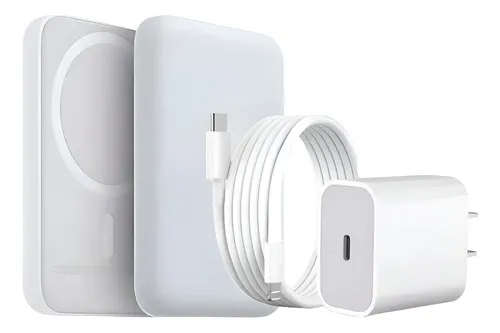 Cargador Portátil tecnoarg 4500mAh compatible iPhone 12-16 20W Blanco
