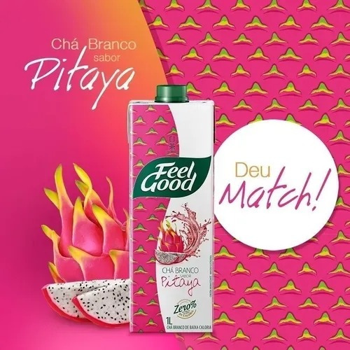 Imagem 2 de 4 de 12x Chá Branco Com Pitaya Feel Good 1 Litro