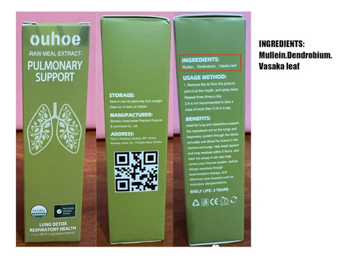 Spray Limpiador Pulmonar A Base De Hierbas Breathdetox, Brea