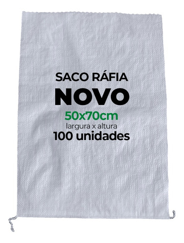 Kit 100 Sacos De Ráfia Novos 50x70 Entulhos, Ração Etc 40kg