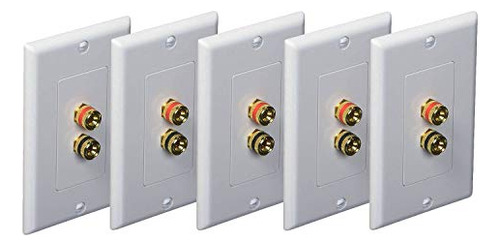 Imbaprice 5 Pack Premium 2 Connector Banana Wall Plate Banan