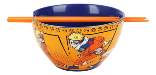 Tazón De Ramen De Cerámica De Bioworld Naruto Y Palillos De