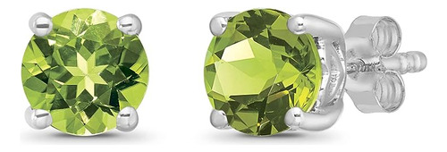 Aretes Tuerca Solitario Plata Zafiro Azul Peridoto Amatista