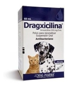 Dragxicilina® Suspensión Oral 60ml Perro, Gato, Huron, Cuy,