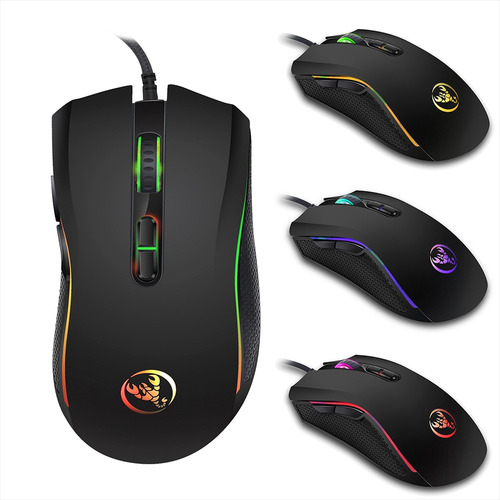 Hsxj Inglês 3 Teclado Com Fio Retroiluminado Gaming Mouse E