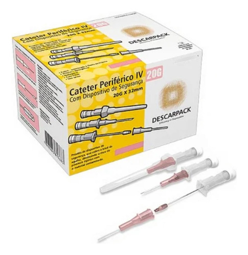 Cateter 20g Intravenoso C/dsipositivo De Segurança C/ 100un