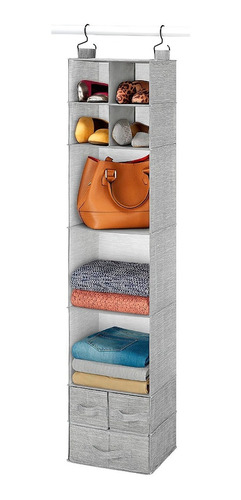 Organizador Closet Ropa Zapatos 10 Espacios Colgable Gris