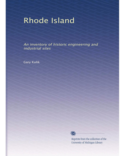 Libro: En Ingles Rhode Island An Inventory Of Historic Engi