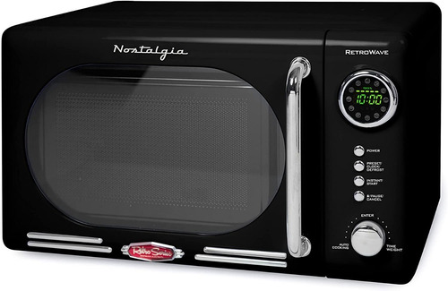 Nostalgia Nrmo7bk Black Retro Horno Microondas 700w 20 L