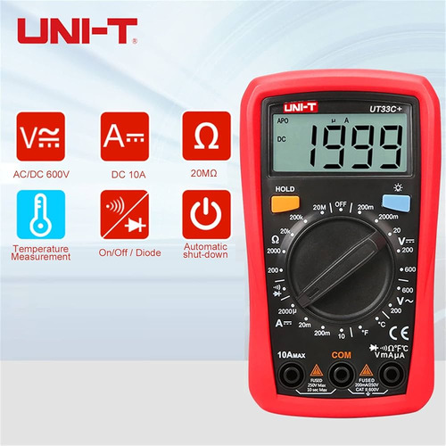 Multímetro Ut33c/plus Tester Multimetro De Bolsillo Uni-t®