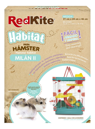 Jaula Para Hamster Milan Ii Redkite + Sustrato