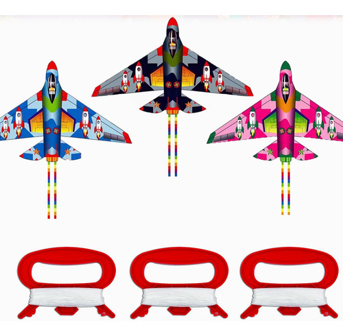 3 Pz Papalote Avion Cometa Niños Playa Juguete Regalo 150 Cm