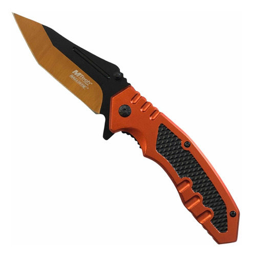 Navaja Cuchillo Táctico Acero Inoxidable Abs Orange Survivor