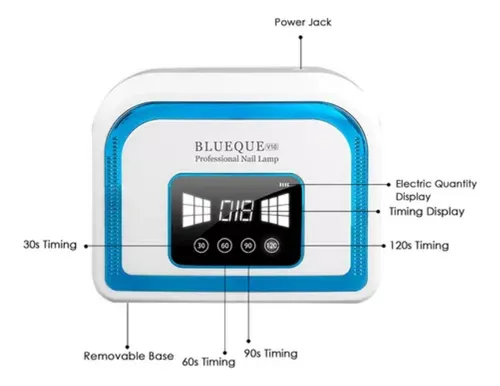Blueque 120w Lámpara Secador De Uñas Recargable 30 Leds Luz
