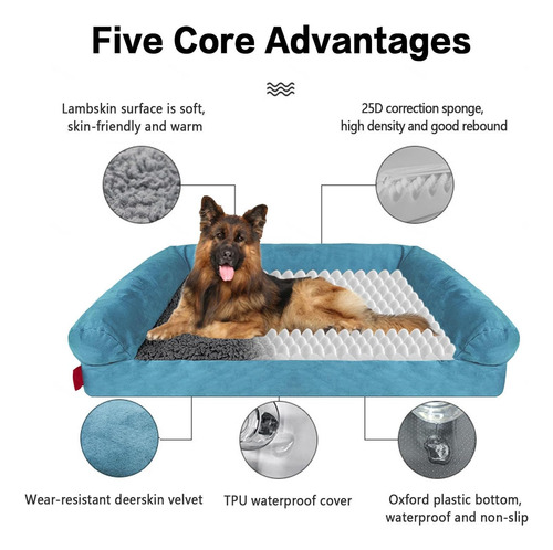 Cama Ortopédica Para Perros Memory Foam, Impermeable, M