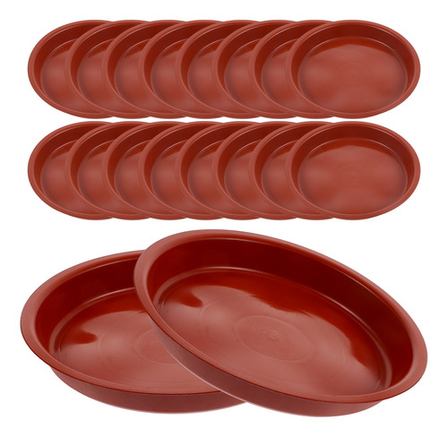Base Para Maceta Redonda, 20 Unidades (borde Plano Rojo, Núm