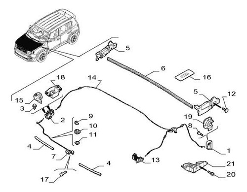 Cable Apertura Capot Jeep