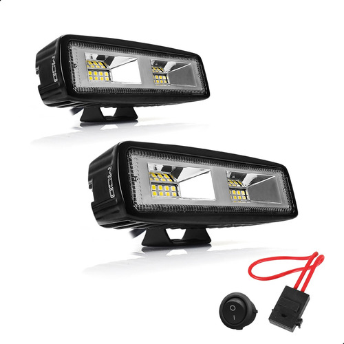 Farol De Milha Universal 48w 16 Leds 15cm P Pickup Ford F1000 F4000 F250 F350 S10 D20 D10 Ranger 4x4 4800 Lumens O Par!