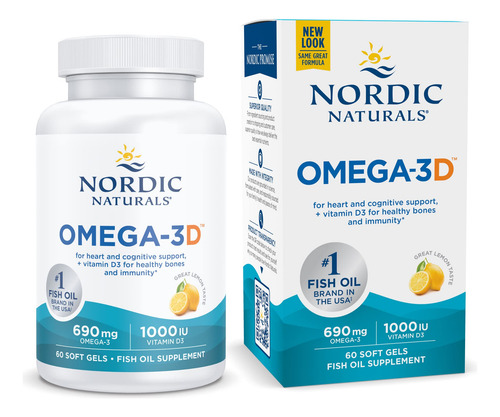 Suplemento Nordic Naturals Omega-3d 60 Cápsulas Gelatinosas
