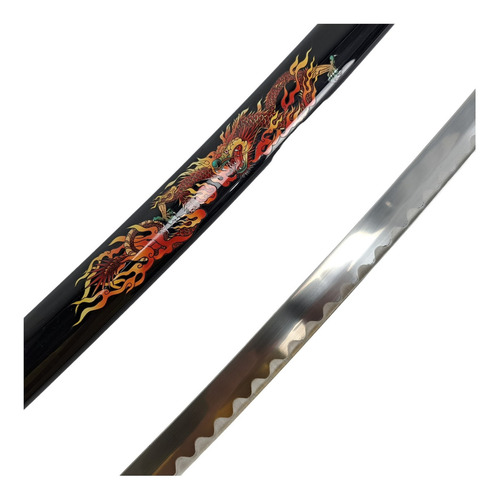 Espada Katana Ninja Samurai Dragão Vermelho Com Bainha