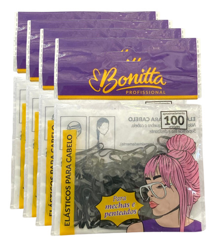 Kit Com 400 Elásticos Para Cabelo Bonitta - Escolha O Seu!