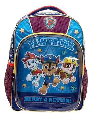 Mochila Escolar Grande Primaria Ruz Niño Paw Patrol 174589 Coleccion Relmo Color Azul