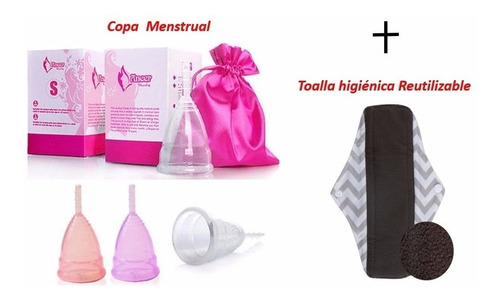 Copa Menstrual + Toalla Higiénica Reutilizable + Bolsa 