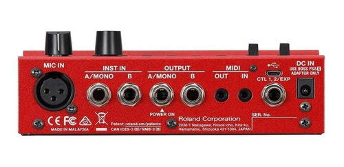 Imagen 3 de 3 de Pedal de efecto Boss Loop Station RC-500 rojo