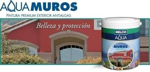 Pintura Exterior Antialgas Belco Aqua Muros 3.6 Lts - Ynter