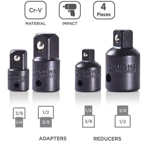 Adaptador 1/4 3/8 1/2 Reducción De Casquillos De Trinquete