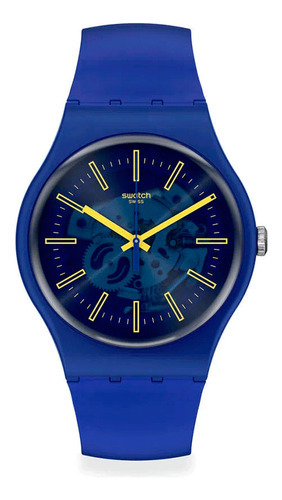 Reloj Swatch Sunbrush Sky Para Hombre/mujer Cuarzo Col. Azul