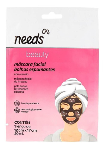 Máscara Facial Needs Beauty Bolhas Espumantes Com 1 Unidade Tipo de pele Mista