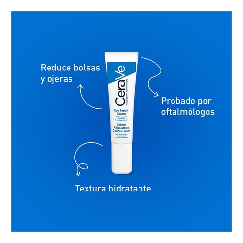 Imagen 5 de 12 de Crema Reparadora Para Contorno De Ojos CeraVe Día/Noche Para Todo Tipo De Piel De 14mL/14.2g