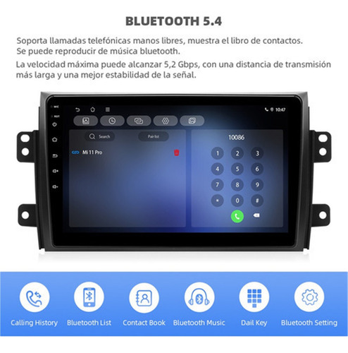 Estéreo 4+64g Carplay For Suzuki Sx4 2006-2013 Gps 4k Wifi6