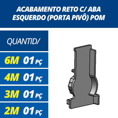 Imagem 1 de 1 de Acabamento Reto C/aba Esquerdo (porta Pivô) Pom Al - 2uni