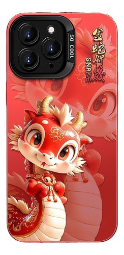 Funda Para iPhone Red Snake New Year 16 Pro 15 Festive New Year
