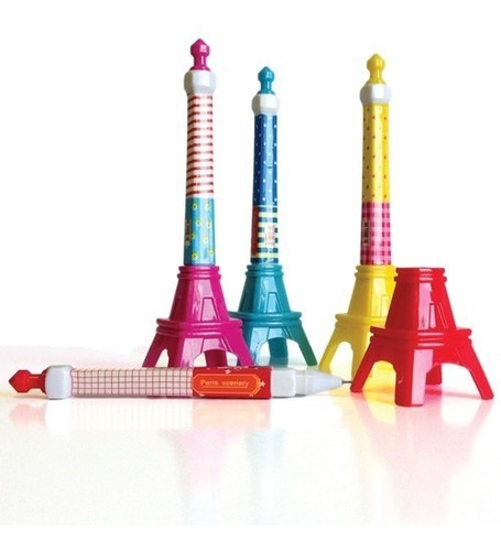 Bolígrafos C/forma Torre Eiffel Fen Shui Colores Variados