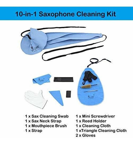 Imagen 4 de 4 de 10 In 1 Saxophone Cleaning Kit Alto Cleaner Including