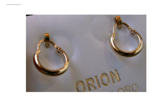 Imagen 4 de 5 de Luli Caravanas Aros Enchapado Oro Antialergico Unisex 1.0cm