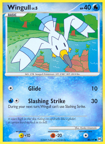 Cartas Pokemon Wingull 80/99 Played Platinum Arceus Ar Wingull 80 Inglés (Usado)