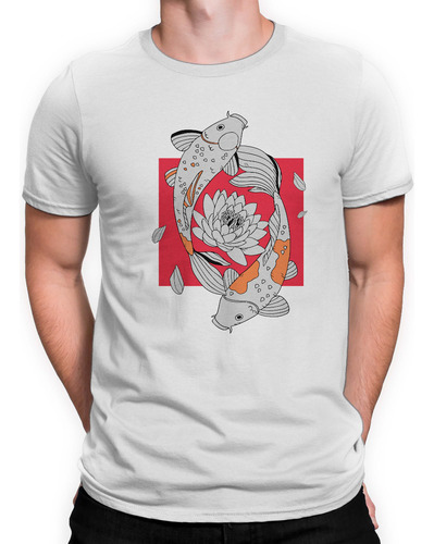 Playera Peces Koi Cuello U Para Hombre