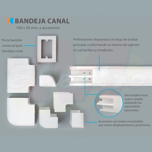 Codo Exterior Para Cable Canal 100x50 Kalop Electro Medina