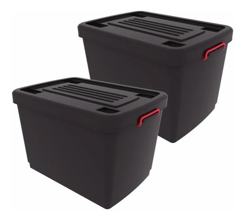 Imagen 1 de 9 de Caja Organizadora Heavy Box Apilable 95lts X2 Unidades.