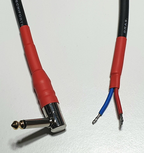 Cabo Speaker P10 90° X Ponta Estanhada Cabeçote Caixa 70cm