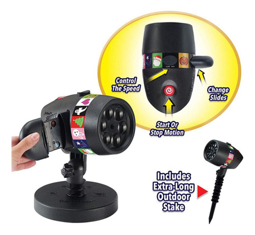 Proyector De Luces Navideñas Con Forma De Copo De Nieve Para