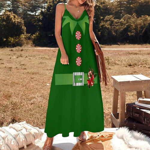 Disfraz De Elfo Verde For Feliz Navidad, De Papá Noel, Elfo