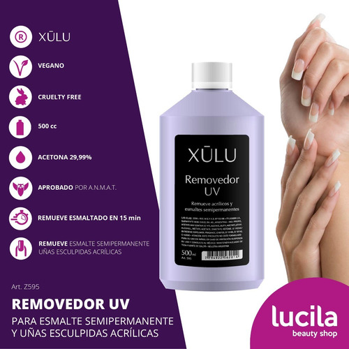 Imagen 2 de 5 de Pack X6 Removedor De Esmalte Semipermanente Xúlu 500cc Z595