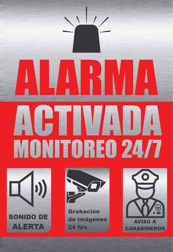 Letrero Alarma  Metalizado Para Disuadir